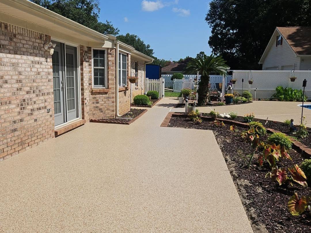 Walkways concrete coating