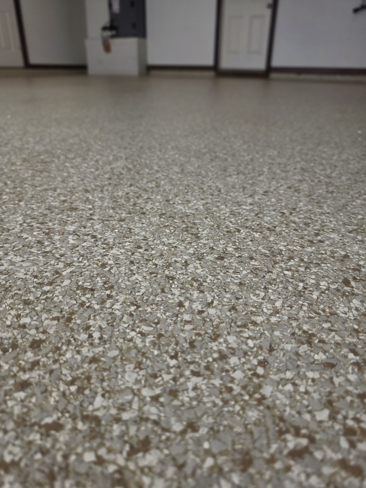 Close-up of finished flake texture